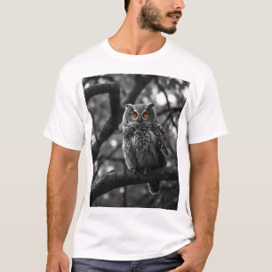 Camiseta Desenho de carvão de coruja majestosa - Nocturno d