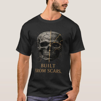 Camiseta Desenho de Caveira Construído a Partir de Cicatriz