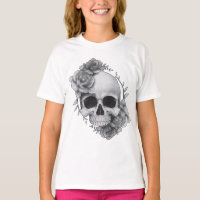 Desenho de Caveira e Rosas