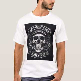 Camiseta Desenho de caveira em blocos