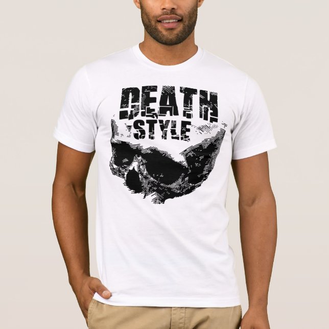 Camiseta Desenho de Caveira Estilo Morte (Frente)