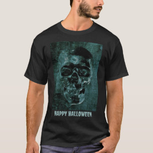 Camiseta Desenho de caveira. Feliz Halloween