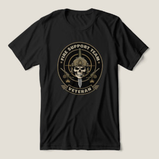 Camiseta Desenho de Caveira Militar de Artilharia de Campo