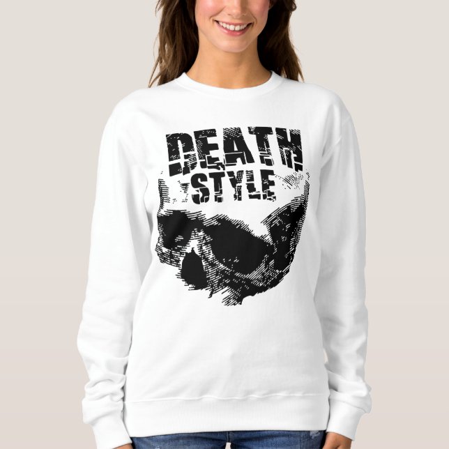 Camiseta Desenho de Caveira no Estilo Morte (Frente)