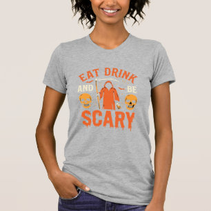 Camiseta Desenho de Ceifador Assustador de Comida e Bebida