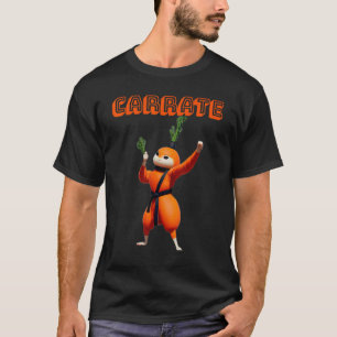 Camiseta Desenho de Cenoura Fazendo Karatê