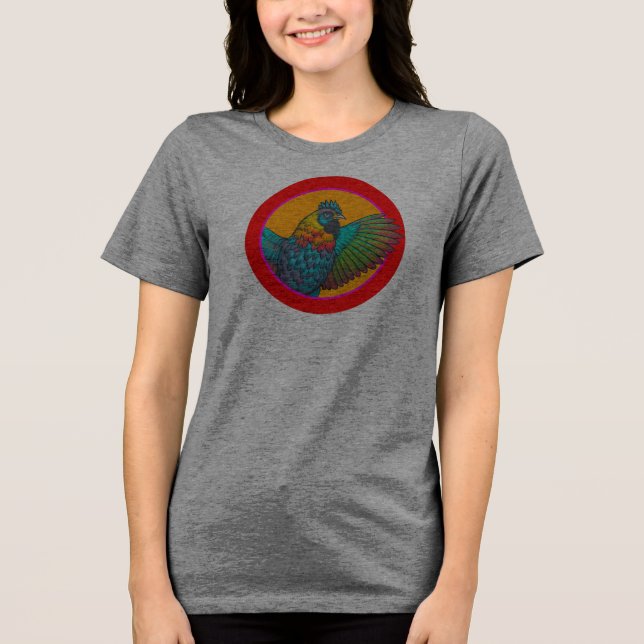 Camiseta desenho de círculo de galinha (Frente)