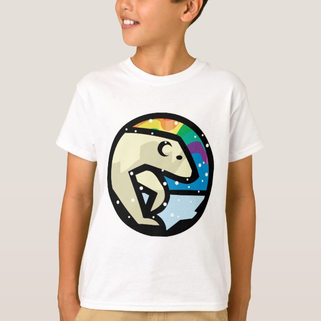 Camiseta desenho de círculo de urso polar (Frente)