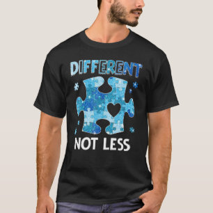Camiseta Desenho de Conscientização do Autismo Diferente Nã