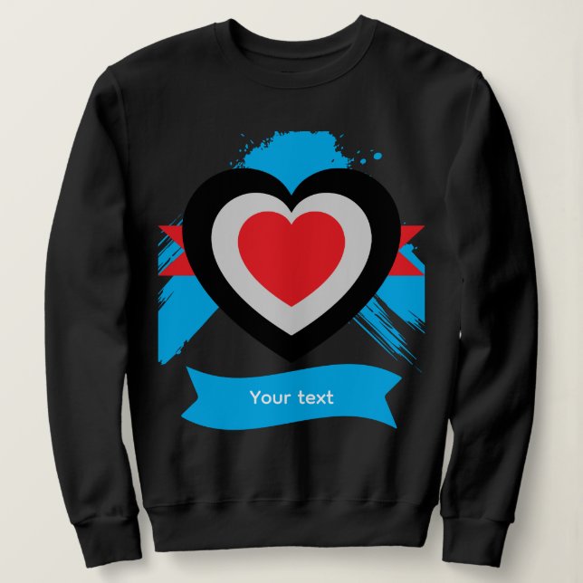 Camiseta Desenho de Coração com Texto Personalizável (Frente do Design)