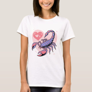 Camiseta Desenho de Coração do Zodíaco de Escorpião – Astro