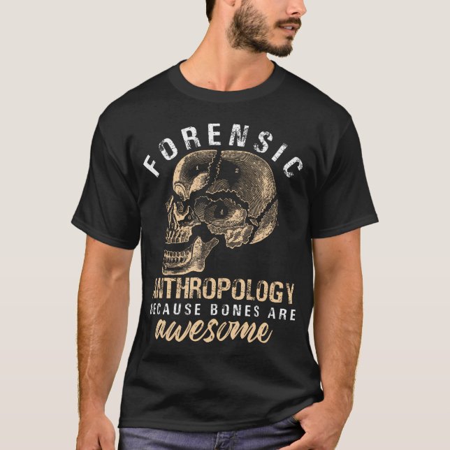 Camiseta Desenho de Crânio de Antropologia Forense (Frente)