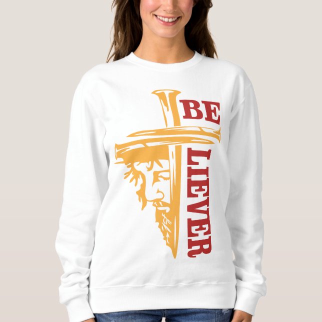 Camiseta Desenho de Cruz de Jesus com Prego – Cristão Poder (Frente)