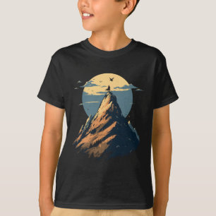 Camiseta Desenho de Cume de Montanhista - Escalada e Caminh