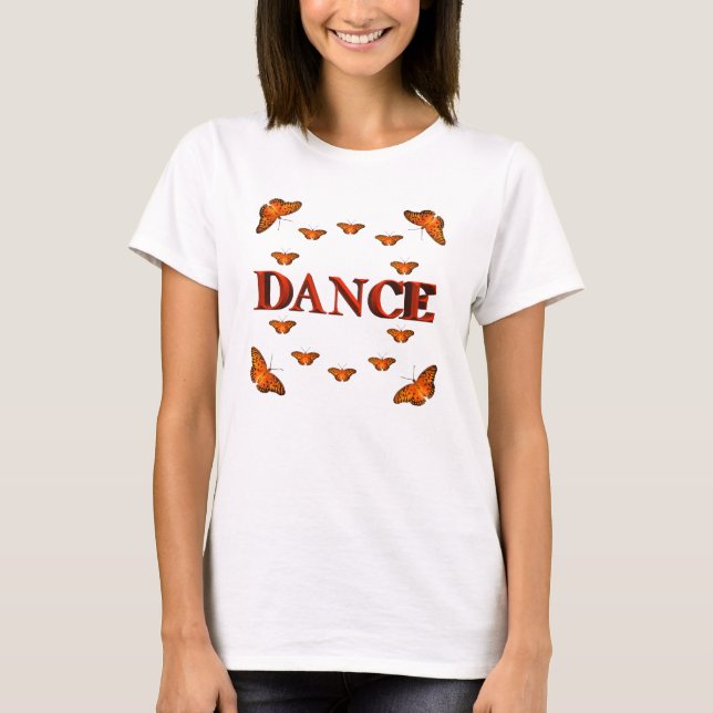 Camiseta Desenho de dança com borboletas (Frente)