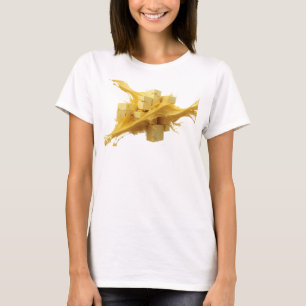 Camiseta Desenho de declaração de cubos abstratos em ouro i
