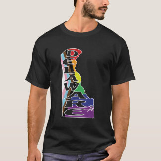 Camiseta Desenho De Delaware Na Lgbtqia Pride Flag Rainbow