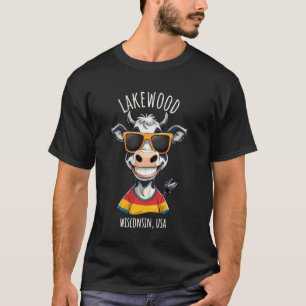 Camiseta Desenho de desenho animado de vaca engraçada Lakew