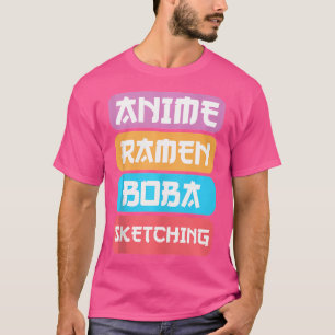 Camiseta Desenho de Desenho - Anime Ramen Boba Sketching