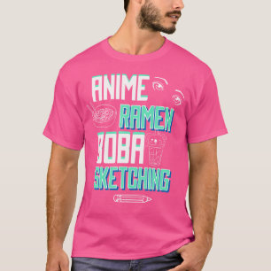 Camiseta Desenho de Desenho - Anime Ramen Boba Sketching