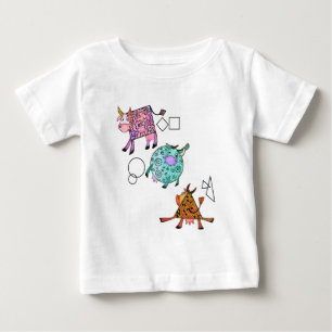 Camiseta Desenho de desenho de desenhos animados de vacas g