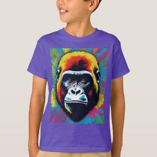 Camiseta Desenho de desenhos animados de gorila Pop