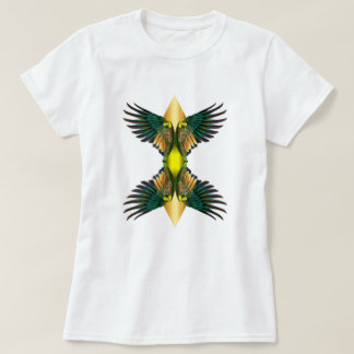Camiseta Desenho de Diamante com Asas Duplas Amarelas
