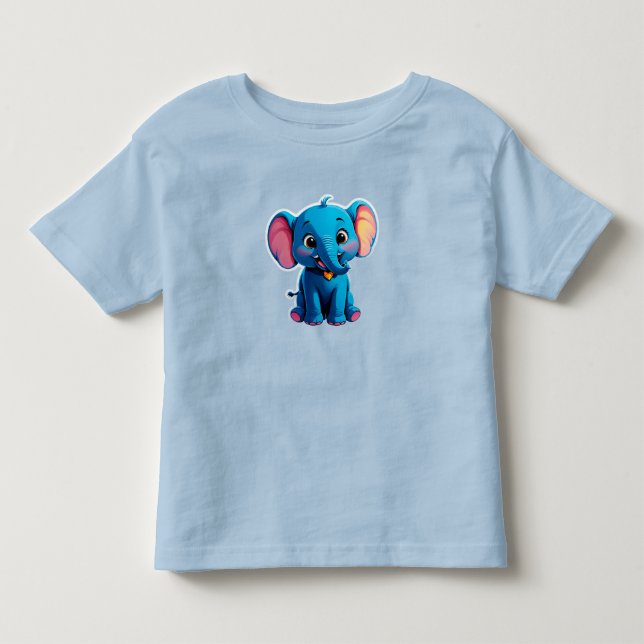 Camiseta Desenho de Elefante Bebê Adorável (Frente)