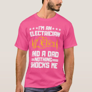 Camiseta Desenho de Eletricista Engraçado para Homens Papai
