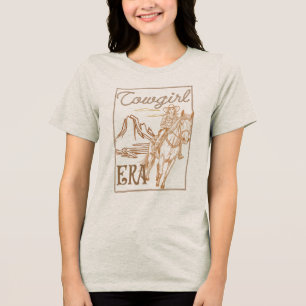 Camiseta Desenho de esboços ocidentais da Cowgirl era vinta