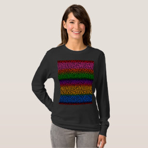 Camiseta Desenho de Estampa de Animal Leopardo Colorido