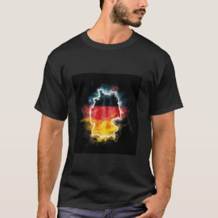 Camiseta desenho de fã da Alemanha com a bandeira da Aleman