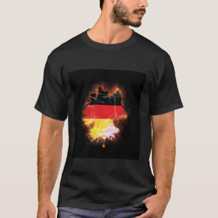 Camiseta desenho de fã da Alemanha com a bandeira da Aleman