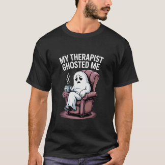 Camiseta Desenho de Fantasma Divertido Desajustado Terapeut