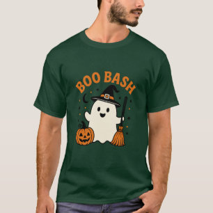 Camiseta Desenho de festa de Halloween da bruxa fantasma fo