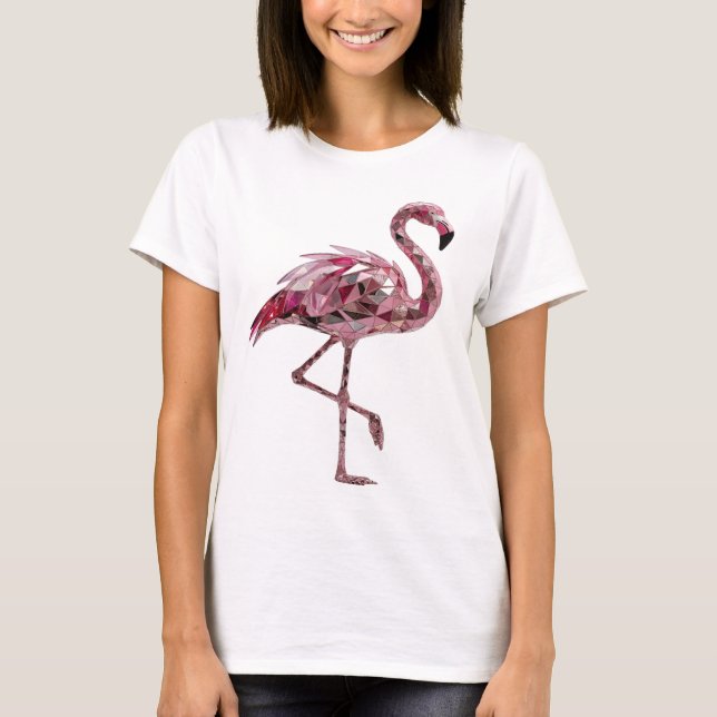 Camiseta Desenho de FLAMINGO Rosa Bonito (Frente)