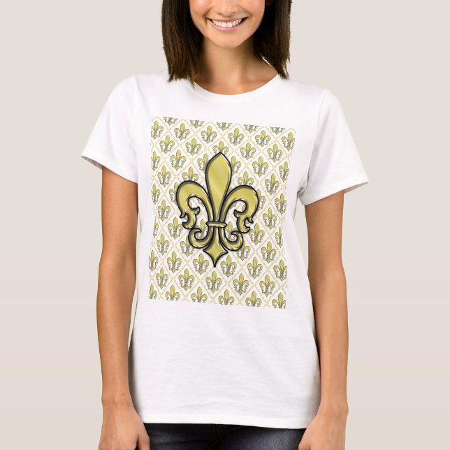 Camiseta Desenho de Fleur de Lis de Mardi Gras Legal (Frente)
