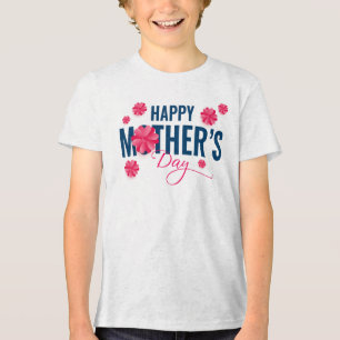 Camiseta Desenho de Flor do Dia das Mães Feliz