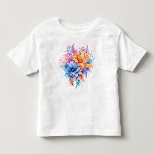 Camiseta Desenho de Flores Florais em Aquarela-24683