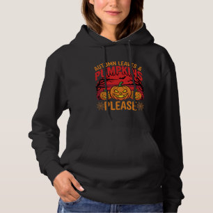 Camiseta Desenho de Folhas de Outono e Abóboras de Hallowee
