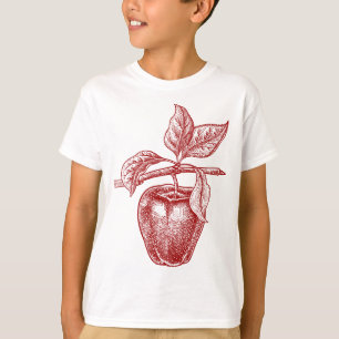 Camiseta Desenho de fruta vermelha da Apple - Desenho de Vi
