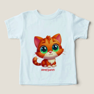 Camiseta Desenho de gatinho malhado laranja fofo
