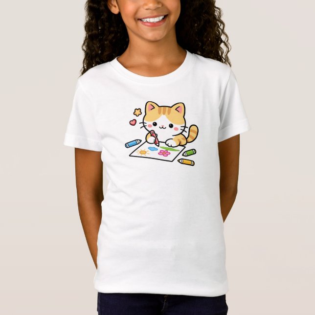 Camiseta Desenho de Gato (Frente)