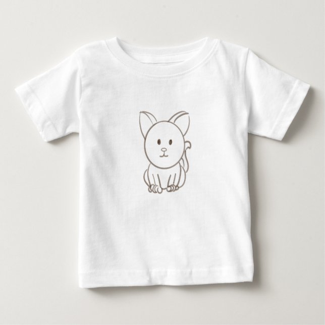 Camiseta Desenho de gato adorável (Frente)