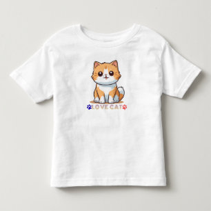 Camiseta Desenho de Gato de Amor Fofo – Gatinho Kawaii com
