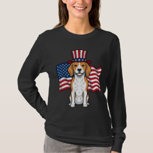 Camiseta Desenho de Gravura Vintage de Cachorro Beagle Patr
