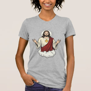 Camiseta Desenho de Gravura Vintage Devocional Coração Sagr