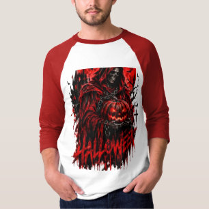 Camiseta Desenho de Halloween da Morte Abóbora Horror Gótic