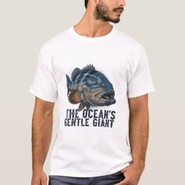 Camiseta desenho de impressão de pesca de garoupa gigante p