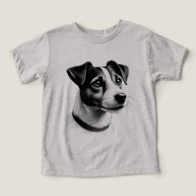 Camiseta Desenho de Jack Russell Terrier (Design frontal)